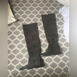 NEVER WORN: ASH over the knee charcoal suede boots